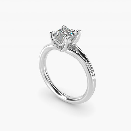 Woven Solitaire Engagement Ring In 18k White Gold By James Allen - Princess Center