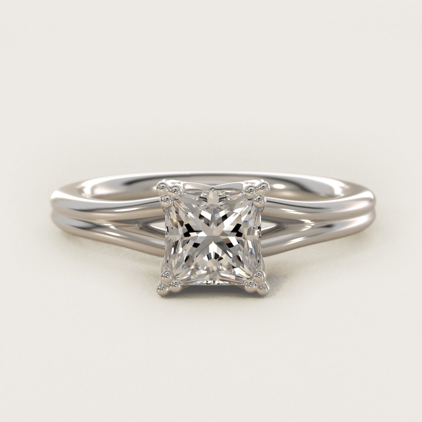 Woven Solitaire Engagement Ring In 14K White Gold By James Allen - Princess Center