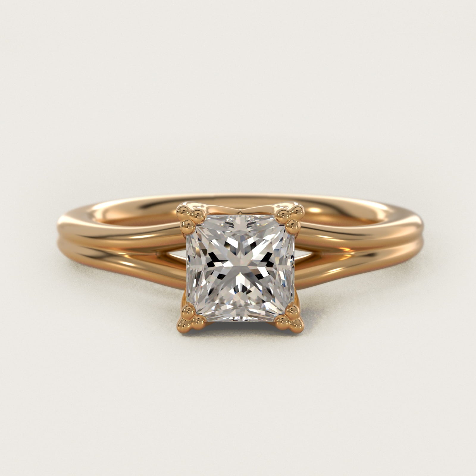 Woven Solitaire Engagement Ring In 18k Yellow Gold By James Allen - Princess Center