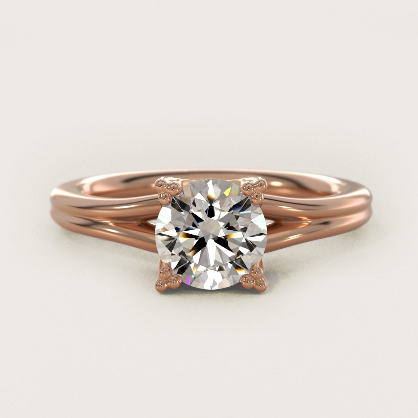 Woven Solitaire Engagement Ring In 18k Rose Gold By James Allen - Round Center