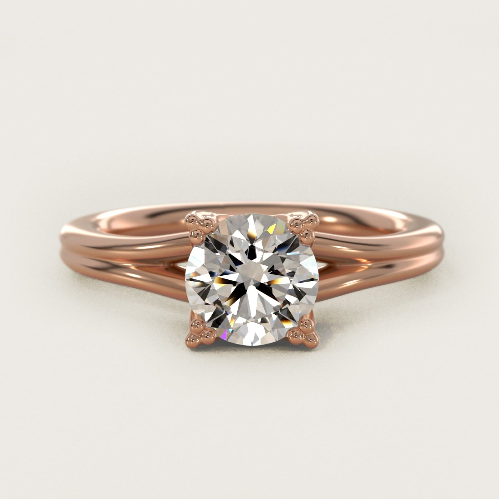Woven Solitaire Engagement Ring In 18k Rose Gold By James Allen - Round Center