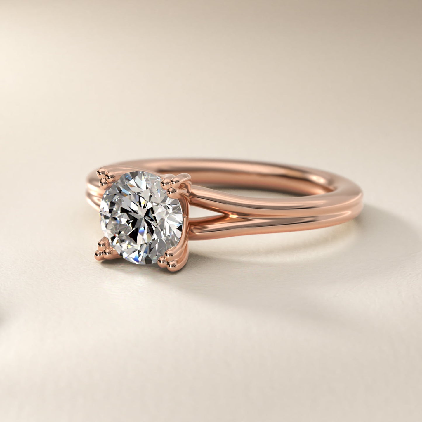 Woven Solitaire Engagement Ring In 14K Rose Gold By James Allen - Round Center
