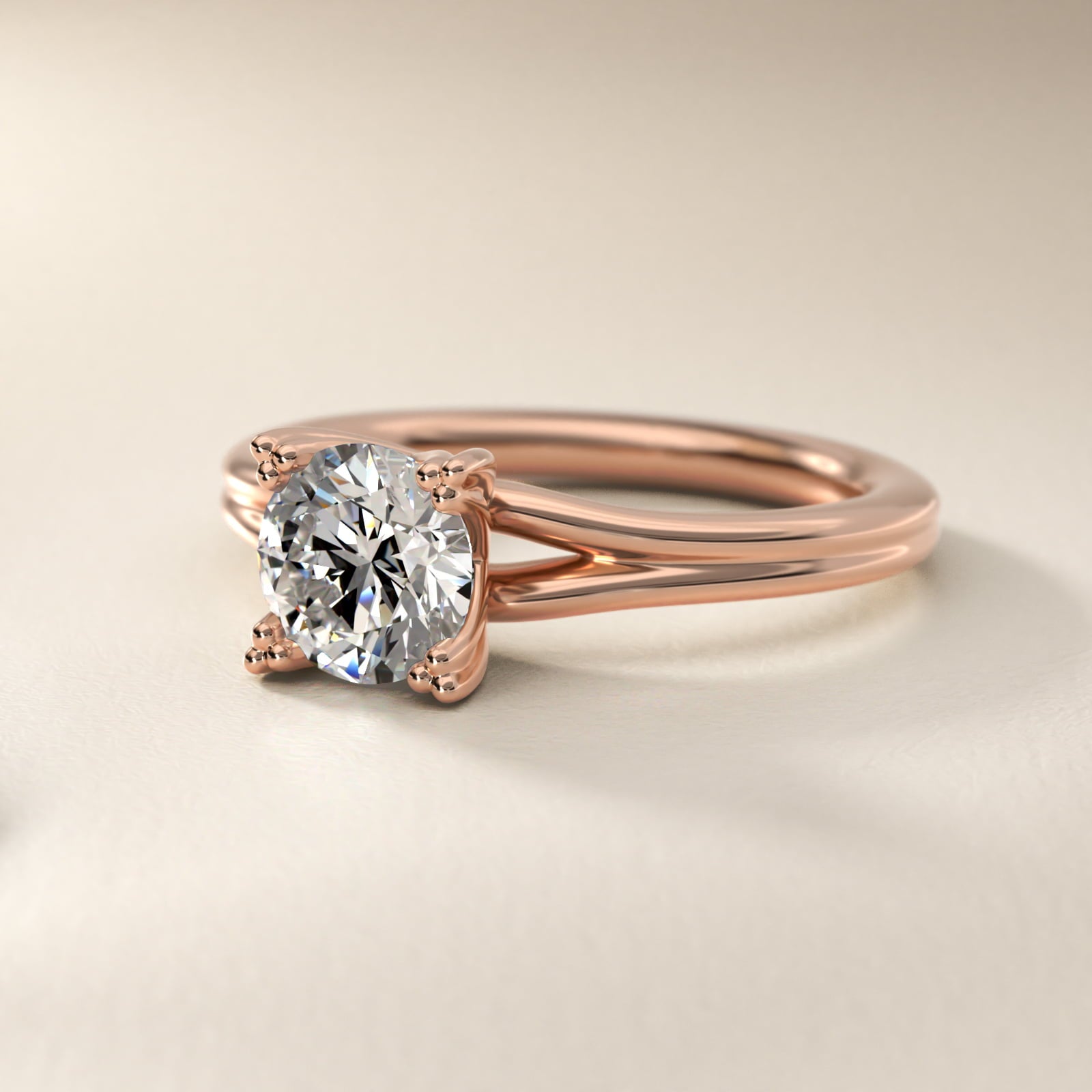 Woven Solitaire Engagement Ring In 18k Rose Gold By James Allen - Round Center