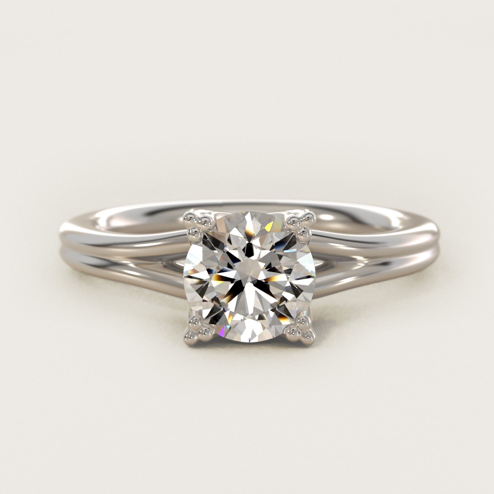 Woven Solitaire Engagement Ring In 14K White Gold By James Allen - Round Center