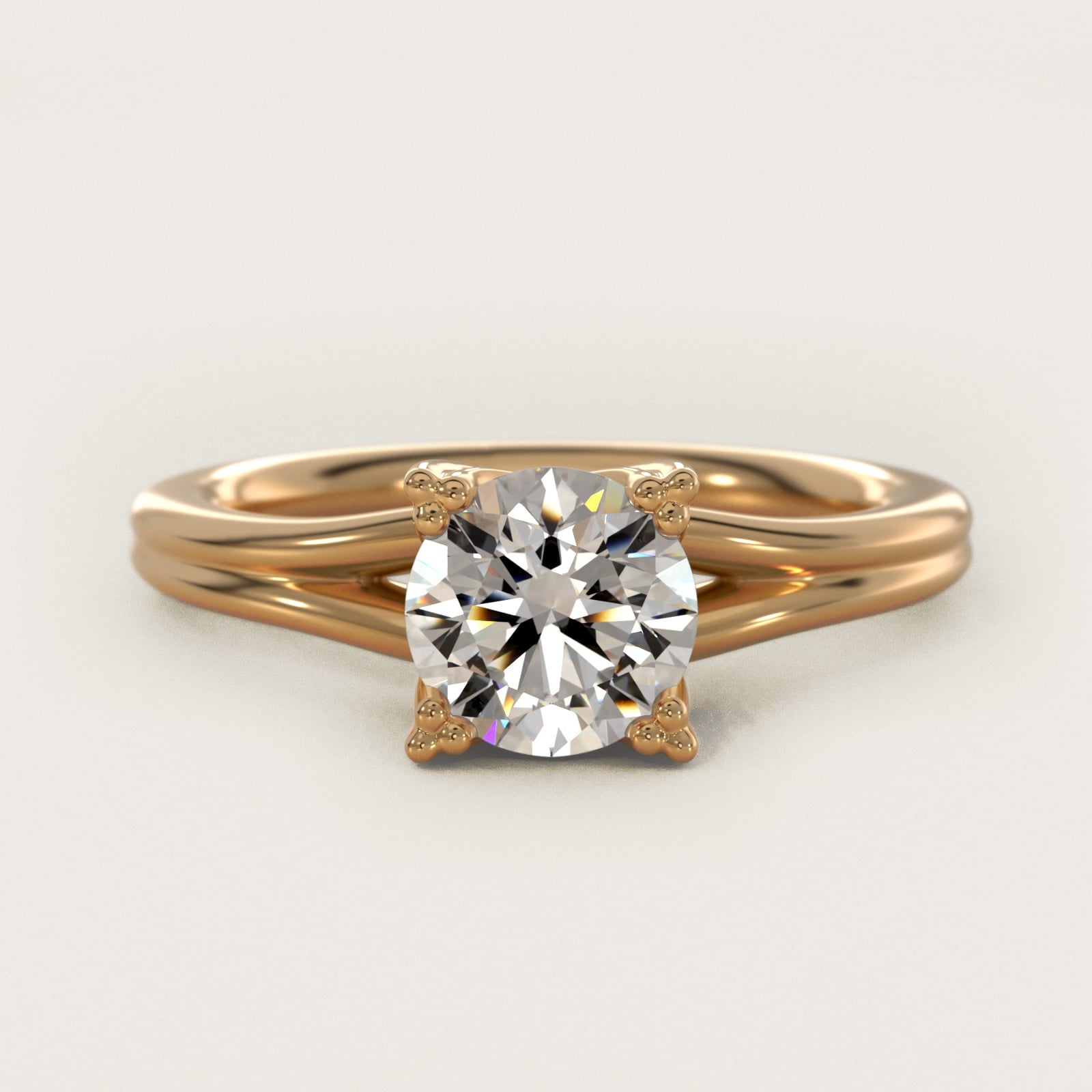 Woven Solitaire Engagement Ring In 14K Yellow Gold By James Allen - Round Center