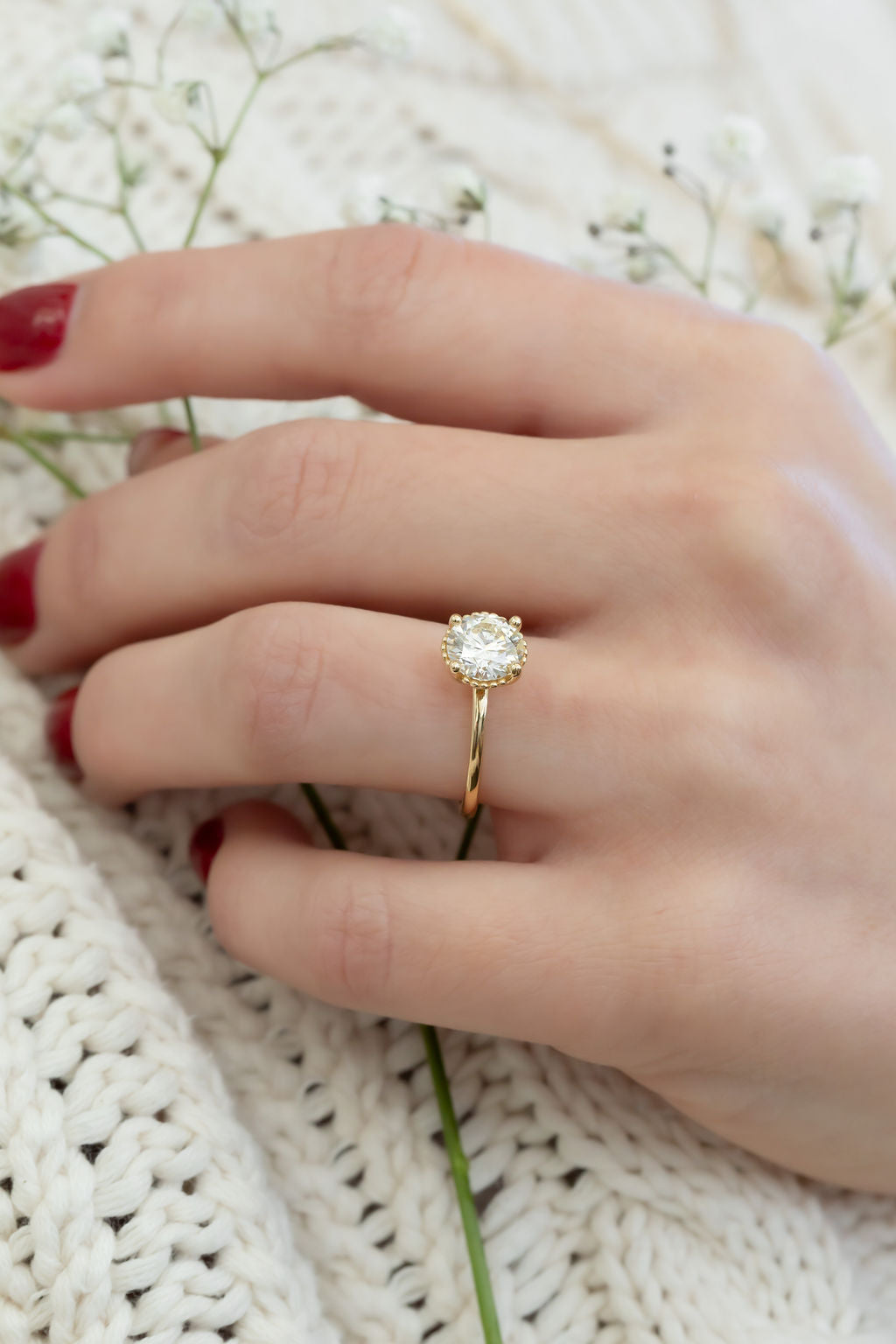 The Charlotte Round Natural Diamond Solitaire